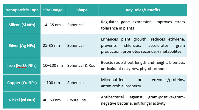 Table 2. Types of nanoparticles
